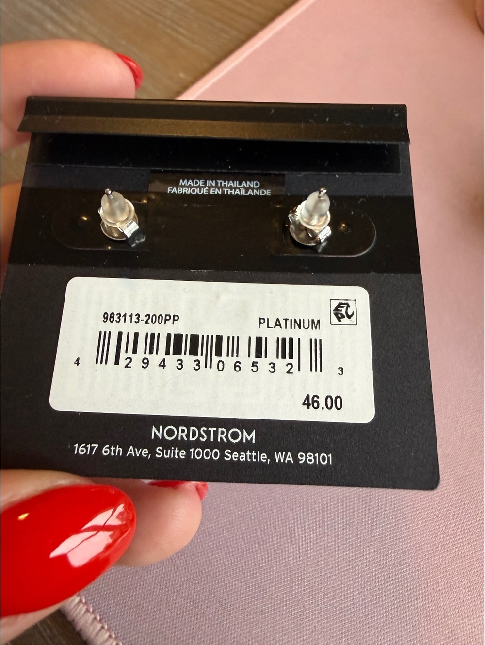 Nordstrom Platinum Plated Sterling Silver Cubic Zirconia Stud Earrings 2 CTW - Picture 3 of 5